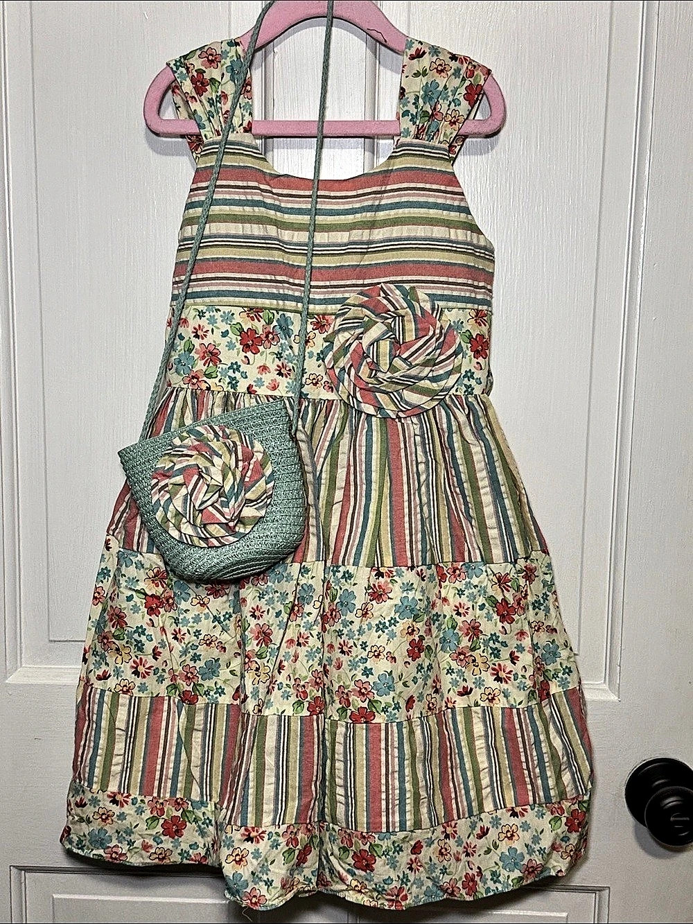 Bonnie JeanFloral Striped Casual Dress in Multicolor